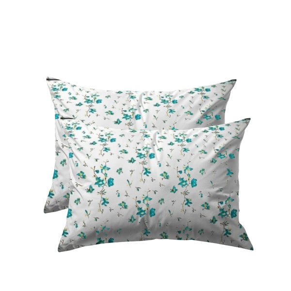 Two pillowcases with a floral pattern on a white background with beddig set