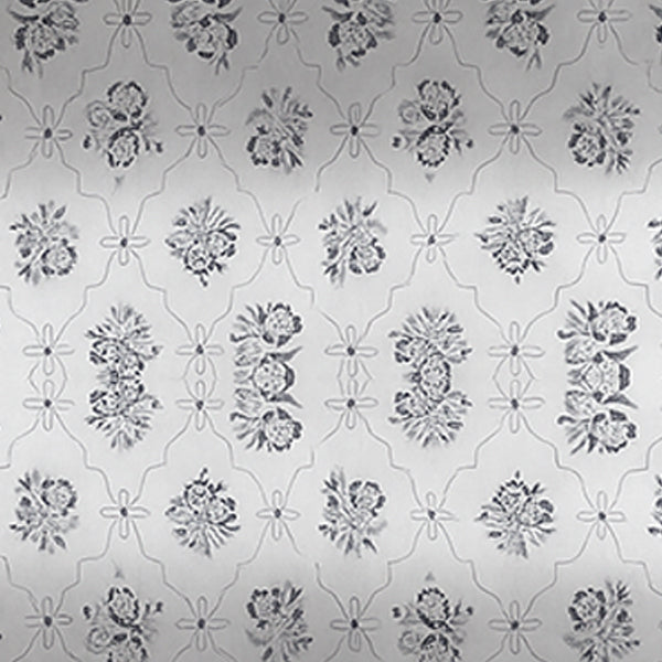 Bedsheet design - Decorative floral pattern on a white background