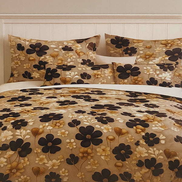 Flowers print multicolor polycotton double bed bedsheet