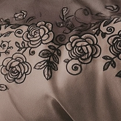 Brownish flowers print polycotton double bed bedsheet