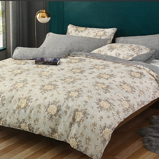 Digital flowers print multicolor polycotton double bed bedsheet