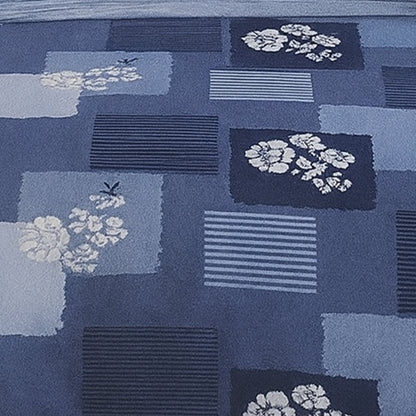Blueish design print polycotton double bed bedsheet