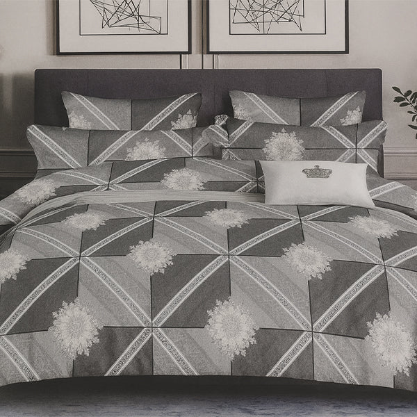 Hexsa print multicolor polycotton double bed bedsheet