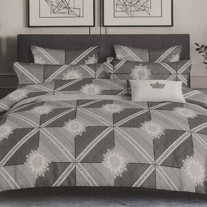 Hexsa print multicolor polycotton double bed bedsheet