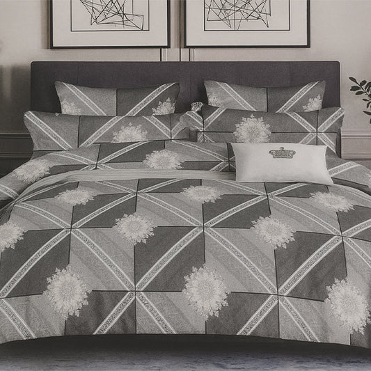 Hexsa print multicolor polycotton double bed bedsheet