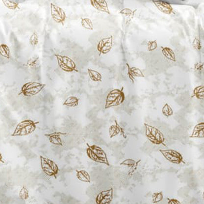 Leaf digital print multicolor polycotton double bed bedsheet