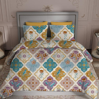 Multi design flowers multicolor polycotton double bed bedsheet