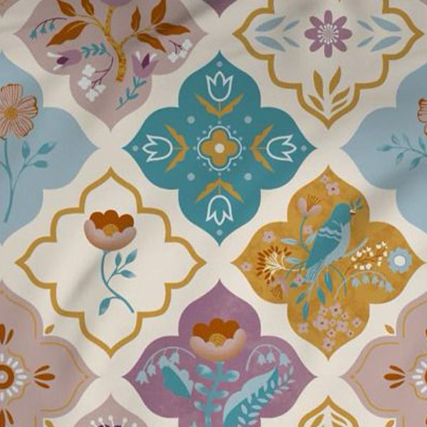 Multi design flowers multicolor polycotton double bed bedsheet