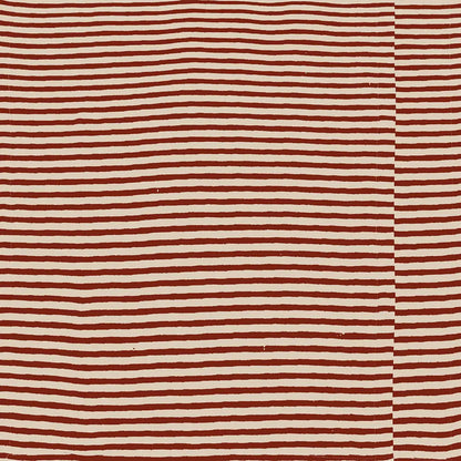 Striped fabric pattern with red and beige horizontal lines of Bird collection designer bedsheet