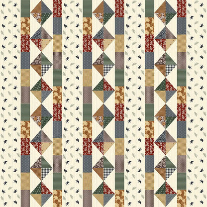 Bird collection designer bedsheet Patterned fabric with geometric and floral designs on a white background