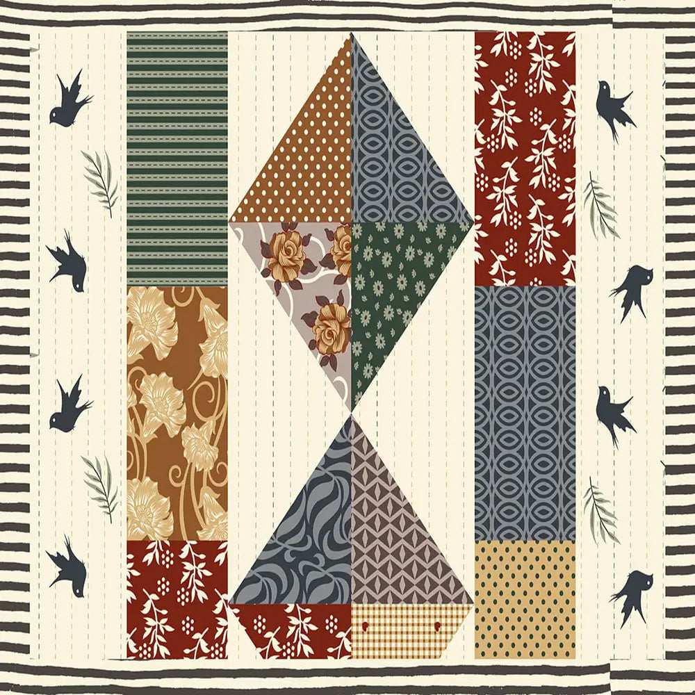 Shop Black Bird Cream Base Bedsheet design
